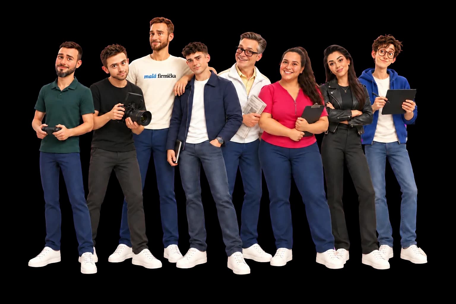 Jiri, Rafael, Martin, Tadeas, Max, Tereza, Jarina a Jan — tým Malé Firmičky